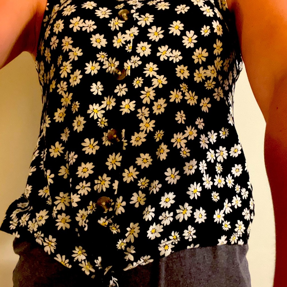 Flower tie girls top!!
